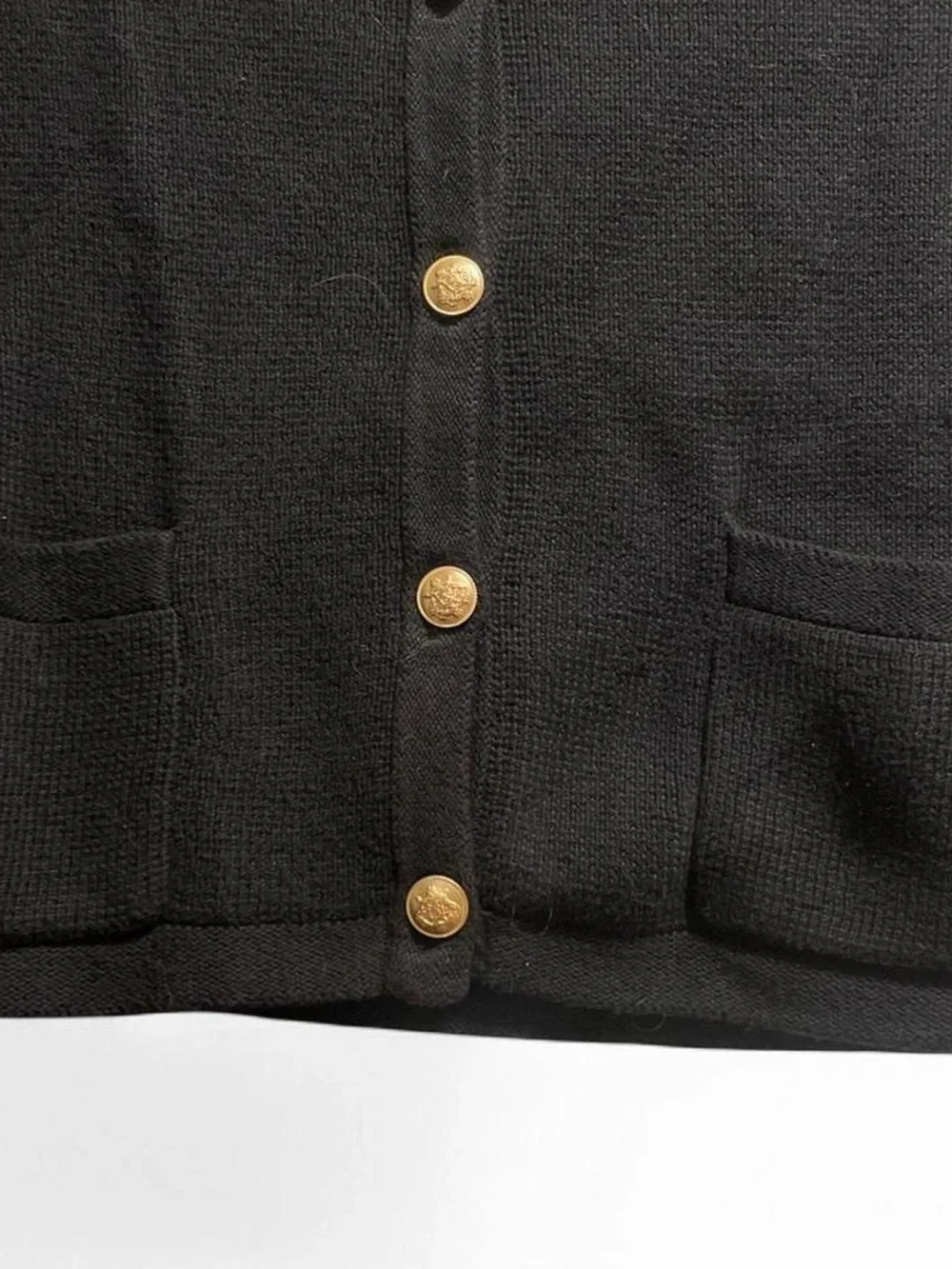 J. Crew Black Knit Cardigan with Gold Buttons